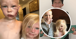 6-YEAR-OLD BOY RISKED HIS LIFE TO SAVE SISTER,FROM BRUTAL DOG ATTACK.