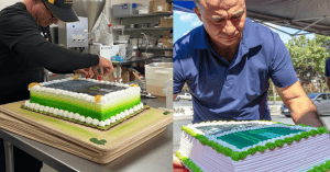 A BAKER DELIVERS FREE BIRTHDAY CAKES TO HOMELESS PEOPLE.