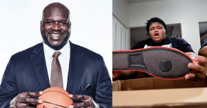SHAQUILLE O'NEAL GIFTED A TEEN 20 PAIRS OF SHOES AFTER LEARNING HE STRUGGLED TO FIND HIS RARE SIZE 23.