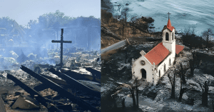 FIRE DESTROYED CHURCH IN TEXAS, FIRE TOOK THE STRUCTURE BUT NOT THE CROSS