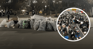 OVER ONE MILLION SOUTH KOREANS PROTESTED IN CENTRAL SEOUL BUT CLEANED UP ALL THE TRASH THEY MADE BEFORE LEAVING