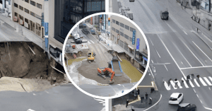 A MASSIVE SINKHOLE SHUT DOWN CENTRAL FUKUOKA, AND JAPAN REPAIRED IT IN JUST TWO DAYS